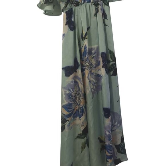 Show Me Your Mumu Blue Floral Faye Flutter Maxi Dress size xxs - Picture 2 of 7